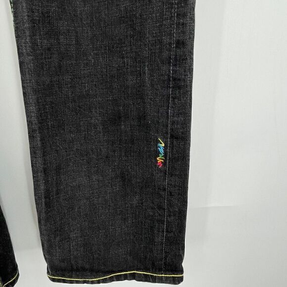 Coogi Dark Blue Australia Embroidered Boot Cut Denim Jeans Size 33.5 - Picture 3 of 12